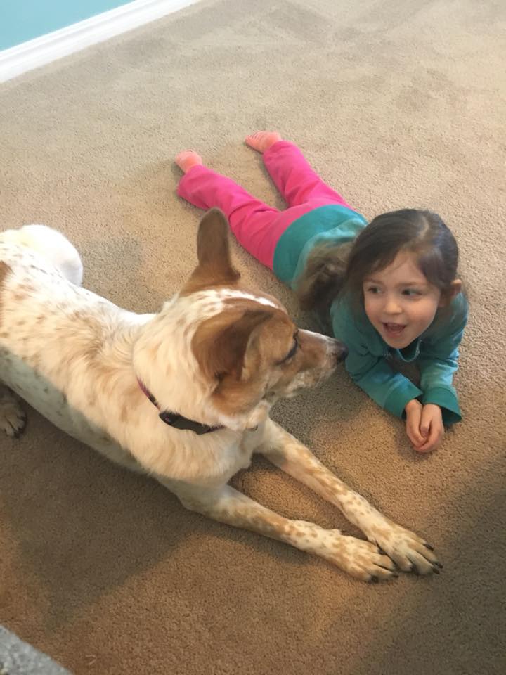 Evie and her dog 2018